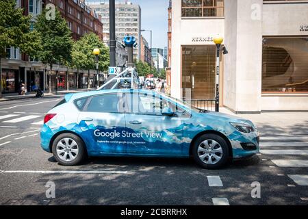 LONDON- A Google Street View car in a action mapping the streets of London Stock Photo