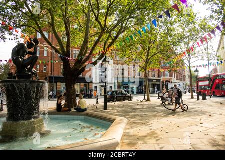 London- August, 2020: Sloane Square in Chelsea / Knightsbridge area of west London Stock Photo
