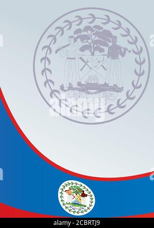 Flag of Belize, template for the award, an official document with a flag of Belize Stock Vector