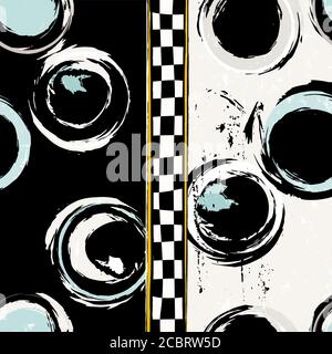 seamless abstract background pattern, with circles, strokes and splashes Stock Vector