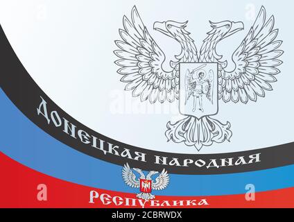 Flag Of The Donetsk People's Republic,  is a self-proclaimed state in the Donetsk Oblast of Ukraine Stock Vector