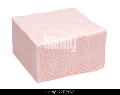 Clean paper napkins on white background, top view Stock Photo