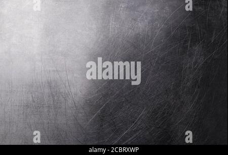 Old metal background, brushed metal texture with scratches Stock Photo