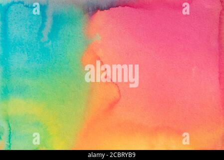multicolored watercolor stained painted background texture Stock Photo