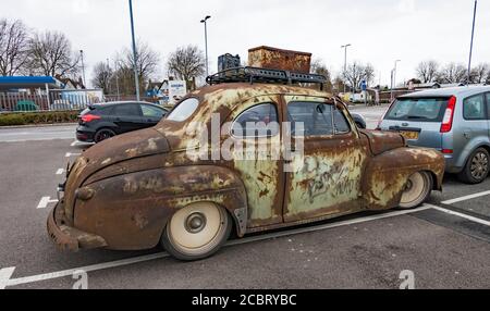 Old Ford Super Deluxe Car circa 1946 Stock Photo