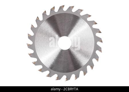 Blade for wood circular saw isolated on white background Stock Photo