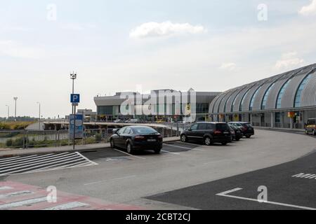 Budapest, Hungary - 08 15 2020: Terminal 2B at the Ferenc Liszt International Airport in Budapest, Hungary on a summer day. Stock Photo