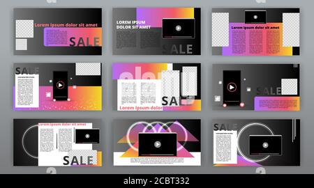 Trendy website templates, minimal presentation design. Multipurpose template for presentation slide, brochure cover, flyer and leaflet, corporate repo Stock Vector
