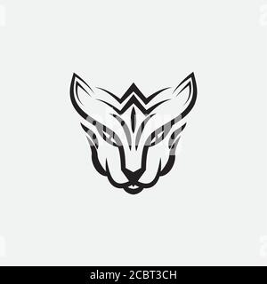 FOREST CAT  Norwegian FACE LINE  LOGO DESIGN Stock Vector
