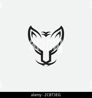 FOREST CAT  Norwegian FACE LINE  LOGO DESIGN Stock Vector
