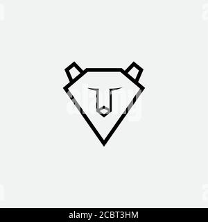 FOX OR DOG OR WOLF FACE SIMPLE LINE LOGO DESIGN MINIMALIST Stock Vector