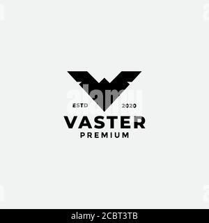 letter V wing simple silhouette logo design vector Stock Vector