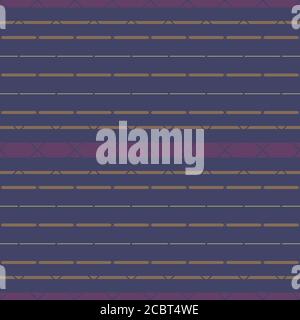 Vector repeat seamless pattern with stripes. Purple and gold color illustration. Stock Vector