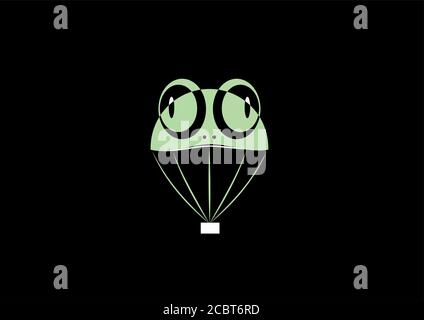 frog blimps logos on a black background in vector illustration Stock Vector