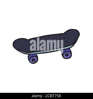 skateboard doodle icon, vector illustration Stock Vector