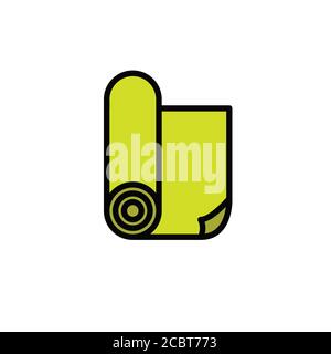yoga mat line icon, vector simple illustration Stock Vector