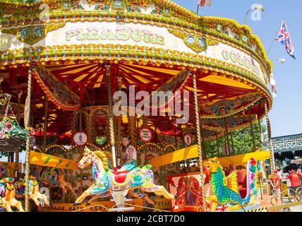 Children's carousel, Jubilee Gardens, London Borough of Lambeth, Greater London, England, United Kingdom Stock Photo