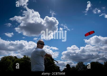 Kite Flying, Ealing Common, London, United Kingdom Stock Photo