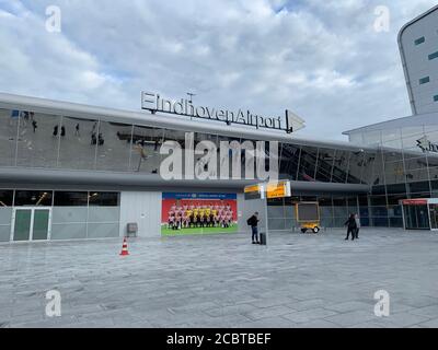 Eindhoven International Airport main terminal building.  Eindhoven, North Brabant / Netherlands. Stock Photo