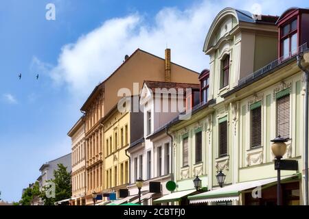 Beautiful facades of ancient buildings in the old town of Potsdam, Germany Stock Photo