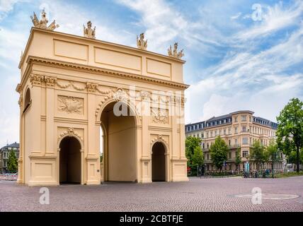 The Brandenburg Gate (German: Brandenburger Tor) on the Luisenplatz in Potsdam Stock Photo