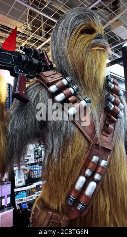 Close up of Chewbacca statue in Links Umeda, Osaka. He is a Wookiee, a tall, hirsute biped and intelligent species from the planet Kashyyyk. Stock Photo