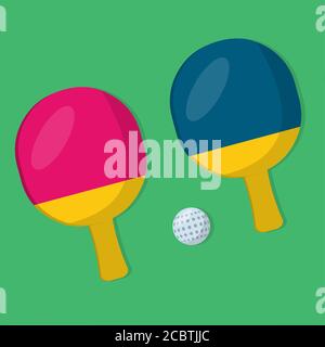 ping pong equipment isolated vector illustration in flat style Stock Vector