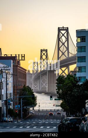 The Bay Bridge & Harrison Street Stock Photo