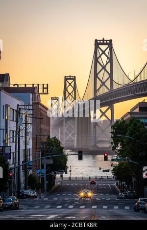 The Bay Bridge & Harrison Street Stock Photo