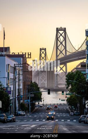 The Bay Bridge & Harrison Street Stock Photo