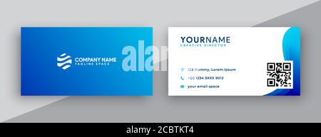 modern business card design . abstract business card with blue color Stock Vector