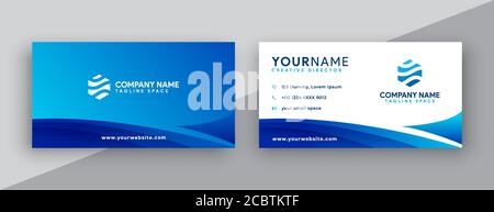 modern business card design . abstract business card with blue color Stock Vector