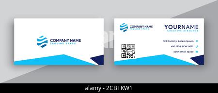 modern business card design . abstract business card with blue color Stock Vector