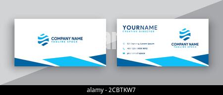 modern business card design . abstract business card with blue color Stock Vector
