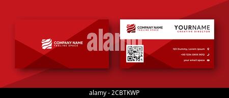 business card design . modern abstract business card design with red color Stock Vector