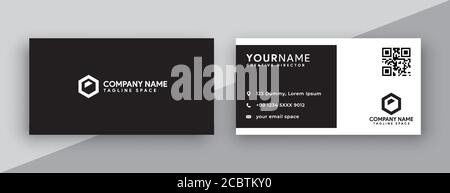 black and white business card design . clean and modern style . vector illustration Stock Vector