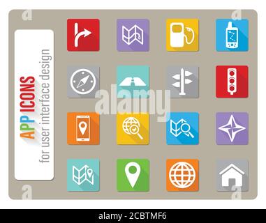 Navigation simply icons Stock Vector