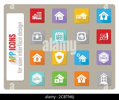 Real estate icon set house Stock Vector Image & Art - Alamy