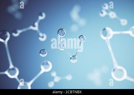 abstract background with a molecules of water. 3d rendering Stock Photo