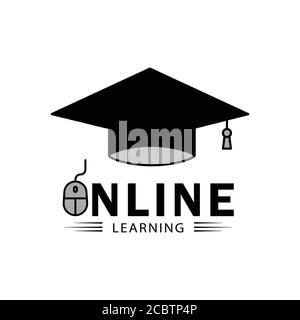 Online learning icon with writing. Design template vector Stock Vector