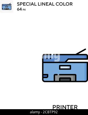 Printer Special lineal color vector icon. Printer icons for your business project Stock Vector