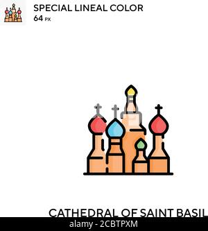Cathedral of saint basil Special lineal color vector icon. Cathedral of saint basil icons for your business project Stock Vector