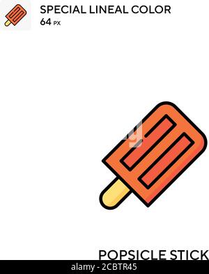 Popsicle stick Special lineal color vector icon. Popsicle stick icons for your business project Stock Vector