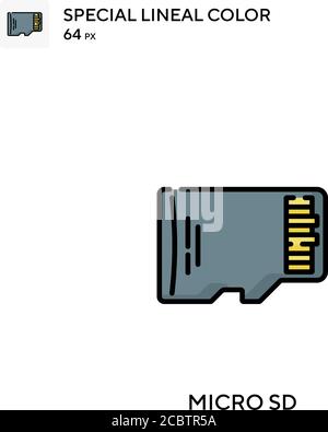 Micro sd Special lineal color vector icon. Micro sd icons for your business project Stock Vector