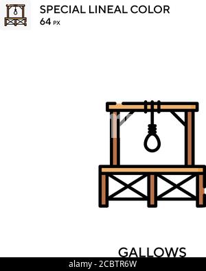 medieval gallows line icon vector. medieval gallows sign. isolated ...