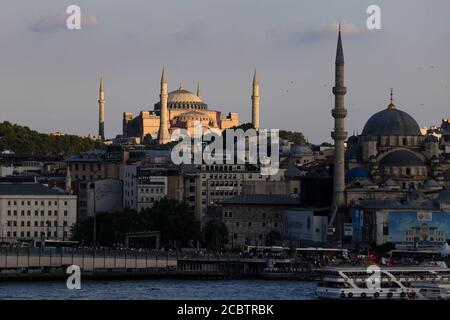 ISTANBUL, TURKEY - AUGUST 01, 2020: Hagia Sophia Mosque in Istanbul City. Stock Photo