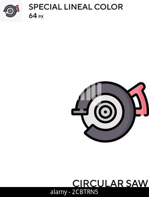Circular saw Special lineal color vector icon. Circular saw icons for your business project Stock Vector