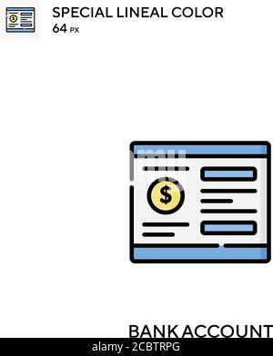 Bank account Special lineal color vector icon. Bank account icons for your business project Stock Vector