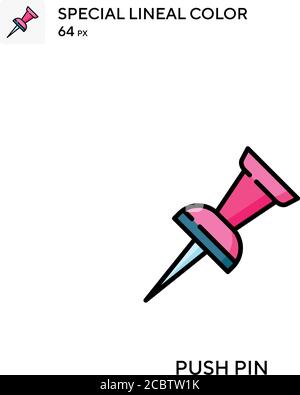 Push pin Special lineal color vector icon. Push pin icons for your ...