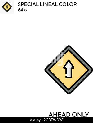 Ahead only Special lineal color vector icon. Ahead only icons for your business project Stock Vector